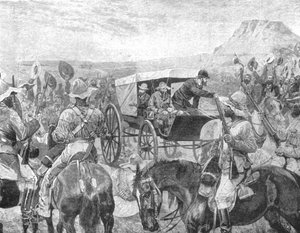 Der Transvaal-Krieg, 1881: Präsident Brand erklärt den Frieden bei Laings Nek, 1901