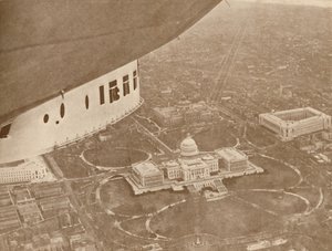 Das US-Luftschiff Los Angeles im Flug über Washington