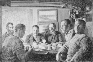 Das obere Ende des Abendbrottisches. 15. Februar 1895, 1897 von Unbekannt