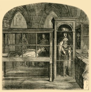 Die Wachsfiguren in der Westminster Abbey, 1881 von Unbekannt
