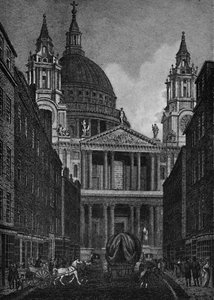 Das Westende der St. Pauls Kathedrale von der Ludgate Street Ludgate Hill, 1907
