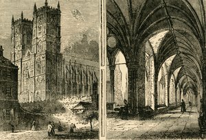 Die Westtürme und Kreuzgänge der Westminster Abbey, 1881 von Unbekannt