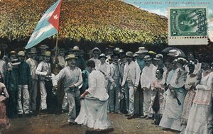 Der Zapateo, typischer kubanischer Tanz, ca. 1910