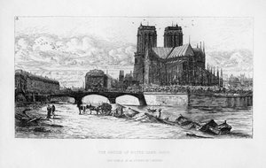 Die Apsis der Kathedrale Notre Dame, Paris, Frankreich, 19. Jahrhundert