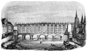Die alte Pont aux Changers, Paris, Frankreich, 16. Jahrhundert
