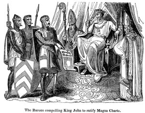 Die Barone zwingen König John, die Magna Carta zu ratifizieren, 1215 von Unbekannt