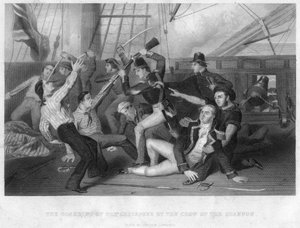Das Entern der HMS Chesapeake durch die Besatzung der HMS Shannon, 1813