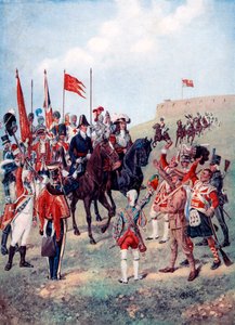 Die Kavallerie trifft die Infanterie auf dem Schlachtfeld, 1910 von Unbekannt