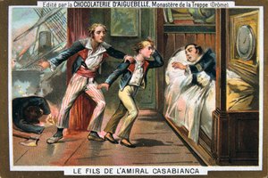 Der Tod von Admiral Casabianca und seinem Sohn in der Schlacht am Nil, 1798, 19. Jahrhundert