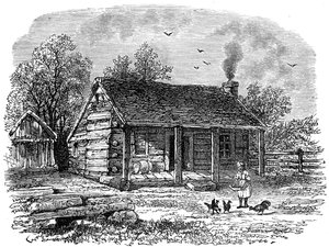 Das frühe Zuhause von Abraham Lincoln, Gentryville, Indiana, 19. Jahrhundert