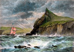Der Eingang zum Hafen von Fowey, Cornwall, 19. Jahrhundert von Unbekannt