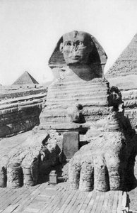 Der ausgegrabene Sphinx, Kairo, Ägypten, ca. 1920er