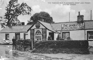 Die berühmte alte Schmiede, Gretna Green, Dumfriesshire, Schottland, 20. Jahrhundert