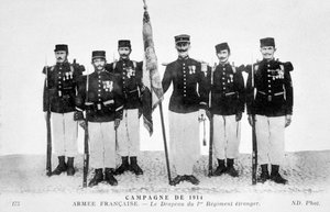 Die Flagge des 1. Regiments der französischen Fremdenlegion, 1914 von Unbekannt