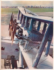 Die vier Bristol Jupiter-Motoren des Imperial Airways-Liners Scylla, um 1936-1937 von Unbekannt