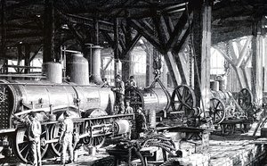 Die Fertigungshalle der Société Alsacienne de Constructions Mécaniques