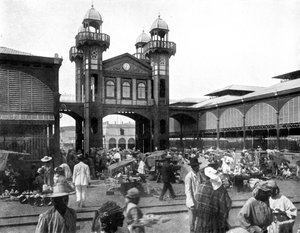 Der Marktplatz, Port-au-Prince, Haiti, 1926 von Unbekannt