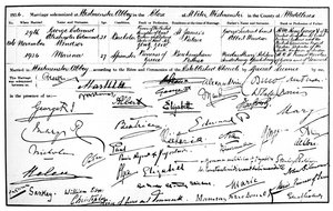 Heiratsurkunde des Herzogs und der Herzogin von Kent