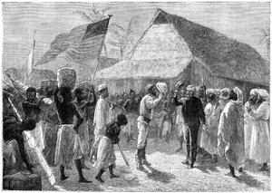 Das Treffen zwischen Henry Morton Stanley und Dr. David Livingstone, Afrika von Unbekannt