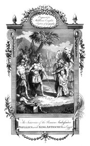 Das Treffen zwischen dem römischen Botschafter Popillius und König Antiochus, Ägypten, ca. 18. Jahrhundert