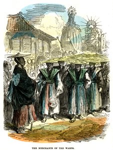 Die Kaufleute des Bezirks, Neujahrsfestprozession in Yokohama, Japan, 1872 von Unbekannt