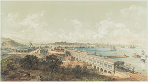 Die Eröffnung der Staatsbahn von Ljubljana nach Triest am 27. Juli 1857, 1857 von Unbekannt