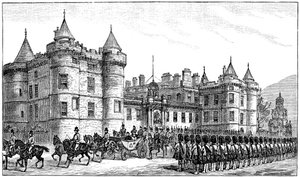Die Königin verlässt den Holyrood Palace, Edinburgh, 1886, 1900