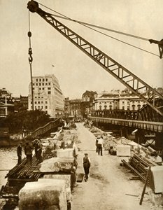 Der Wiederaufbau der Waterloo-Brücke, London, 1934, 1935