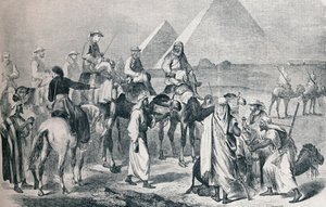 Die königliche Gesellschaft verlässt das Lager in Gizeh, Ägypten