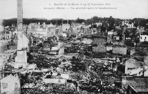 Die Ruinen von Sermaize-Les-Bains, Frankreich, Schlacht an der Marne, Erster Weltkrieg, 1914