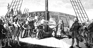 Die Erschießung von Admiral Byng an Bord der Monarque, 1757