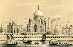 Das Grab des Lieblingssultans von Akbar Khan in Agra, 1847