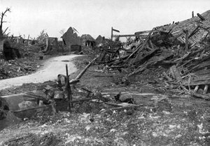 Das Dorf Mametz nach dem Juli-Bombardement, Schlacht an der Somme