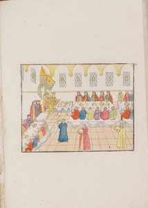 Die Hochzeitszeremonie von Zar Michail Fjodorowitsch und Jewdokija Lukjanowna, 1810 von Unbekannt