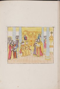 Die Hochzeitszeremonie von Zar Michail Feodorowitsch und Jewdokija Lukjanowna, 1810 von Unbekannt