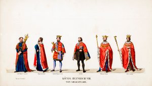 Theaterkostümentwürfe für Shakespeares Stück, Heinrich VIII., 19. Jahrhundert