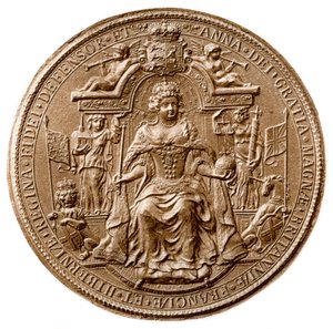 Drittes Großes Siegel von Königin Anne, Vorderseite, 1702-1714 von Unbekannt