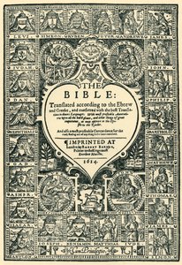 Titelseite der Genfer Bibel, 1614, 1943