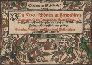 Titelseite aus Schön neues Modelbuch Seite 1r, 1608