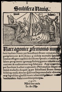 Titelseite des Buches Narrenschiff von Sebastian Brant, 1497 von Unbekannt