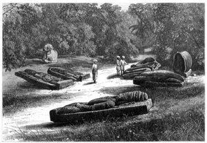 Gräber der Gond-Rajas, Chanda, Zentralindien, 1875