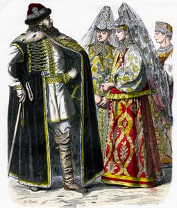 Traditionelle russische Tracht, ca. 1850