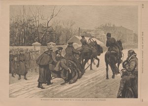Transport des verwundeten Zaren Alexander II. nach dem Attentat, 1881