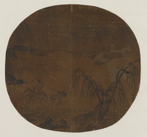 Reisende unter Weidenbäumen, Yuan- oder Ming-Dynastie, 1279-1644 von Unbekannt