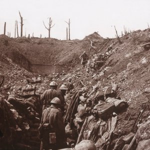 Schützengräben, Fort Vaux, Nordfrankreich, um 1914-1918