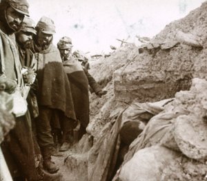 Schützengräben an der Frontlinie, Tahure, Nordfrankreich, c1914-c1918