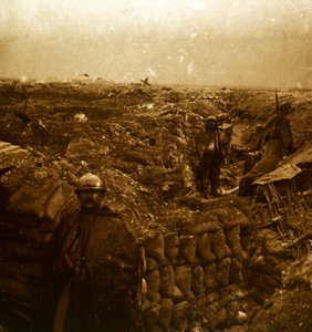 Schützengräben an der Frontlinie, Moulin de Souain, Nordfrankreich, ca. 1915