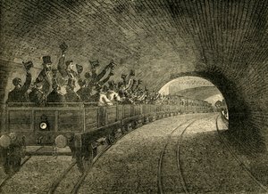 Probefahrt auf der U-Bahn, 1863, ca. 1876