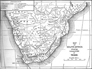 Stammeskarte von Südafrika, ca. 1880 von Unbekannt