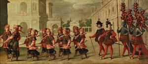Triumphzug mit Rittern des Ordens von Malta und des Ordens von Santiago de Compostela